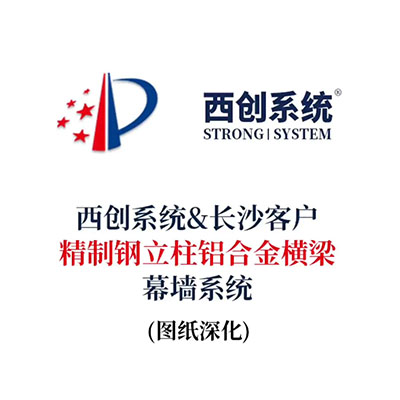 西創(chuàng)系統(tǒng)長沙客戶精制鋼立柱鋁合金橫梁幕墻系統(tǒng)（節(jié)點(diǎn)設(shè)計(jì)）