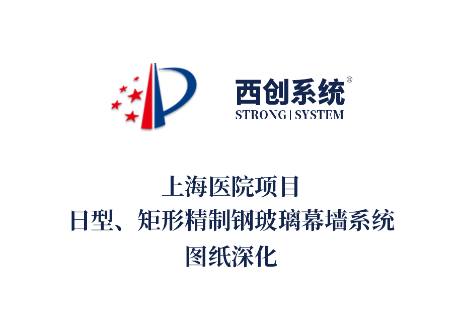 上海醫(yī)院項(xiàng)目日型、矩形精制鋼玻璃幕墻系統(tǒng)圖紙深化 - 西