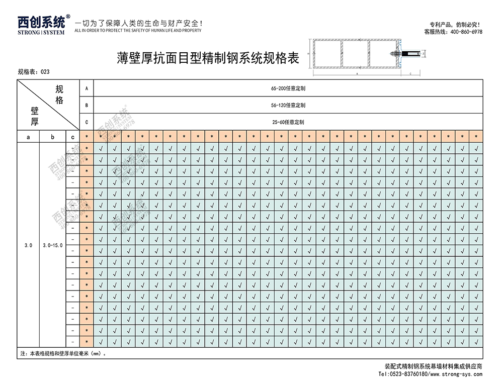 《最新規(guī)格型號一覽表》西創(chuàng)系統(tǒng)裝配式精制鋼直角方管精致鋼尖角方管（包含高精鋼、精密鋼、精細鋼）(圖24)